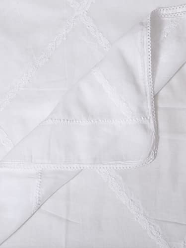 Ada Hand Embroidered Indian Chikankari White Cotton Stole Dupatta Scarf for Women & Girls A5112094