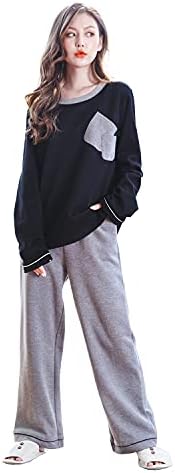 3026 Room Wear, Loungewear, 100% Cotton, Women's Pajamas, Loose Fit, Long Sleeve, Long Pants, Top and Bottom Set, Cute, Skin-friendly