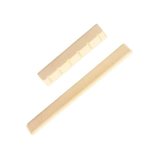 OFFSCH New Saddle Nut for Acoustic Guitar Yellow Upper Lower Pillow Replace Damaged Parts Easy to Cut Random Style