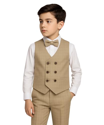 Costume garçon d'honneur confortable grâce à l'ensemble gilet croisé