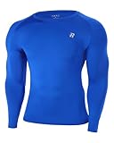 Runhit Kompressionsshirt Herren, Schnelltrocknend Funktionsshirt Atmungsaktiv Laufshirt Sportshirt Männer Compression Shirt Long Sleeve für Running Jogging Gym Königsblau M