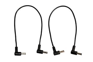 (2) Pack 1 ft. Right angle DC Power Cable 2.1mm x 5.5mm Male to Male Length: 12" inches end to end (10" inches of flexible cable between connectors) Dimensions: 5.5mm (outside diameter) x 2.1mm (inside diameter)