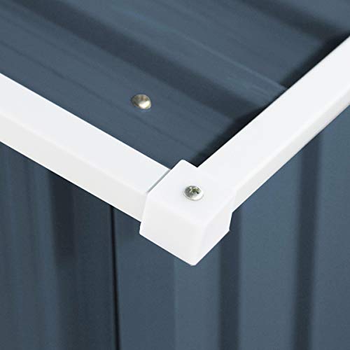 DREAMADE Gartenhaus Metall mit Fundament, Gerätehaus Gartenhäuse Geräteschuppen für Garten Outdoor, 213x130x173 cm… – Bild 7