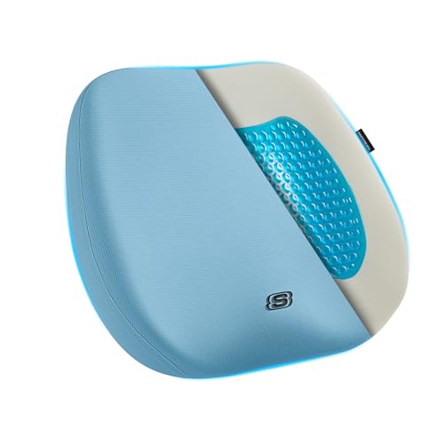 Image of Skechers Seat Cushion Premium Gel & Memory Foam-Office Chair Cushion for Tailbone Pain Relief,Butt Pillow for Office Chair,Car seat Cushion,Long Sitting Office Workers,and Car Drivers,Blue