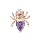 [凛りん] ボディピアス 蜘蛛 ストレートバーベル サージカルステンレス 軟骨ピアス 片耳用 (16G/ピンクゴールド)