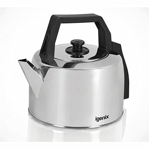 Igenix IG4350 Corded Catering Kettle, Traditional Hot Water Boiler with Lift Off Lid, Ideal for Household or Commercial Use, Stainless Steel, 2200 W, 3.5 Litre Capacity