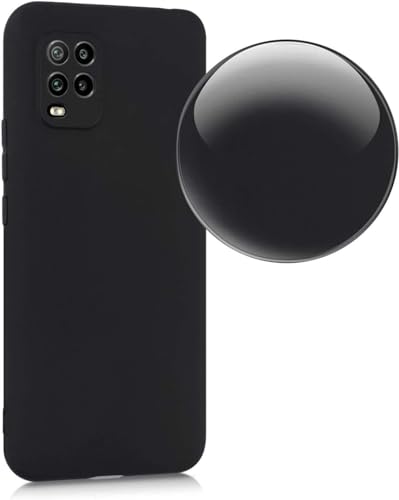 Custodia Compatibile con XIAOMI MI 10 LITE 5G M2002J9G M2002J9E / Mi 10 Lite Zoom Cover Protezione flessibile Gel Silicone TPU Morbida Matte Ultra Soft Slim Case (Nero)