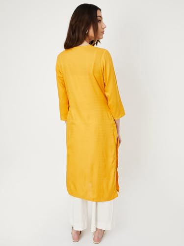 Image of Max Women's Rayon Regular Fit Dobby Regular Kurta