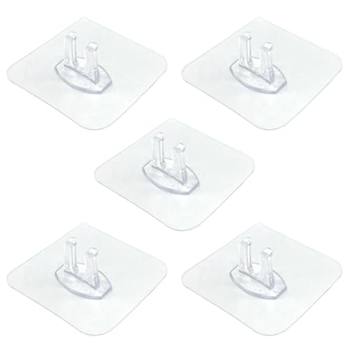 A-CRAFT 5個セット 歯ブラシ フック 両面テープ 透明 クリア 貼り付け簡単 ホルダー