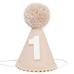 Khaki 1st Birthday Cone Hat