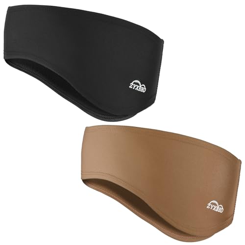 ZYXBBD Cache-oreilles en polaire pour homme et femme - Cache-oreilles pour jogging, course à pied, randonnée, cyclisme, ski (noir + café)