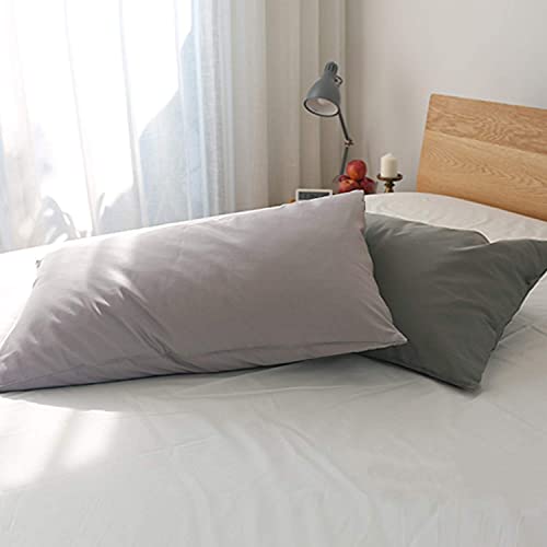 FLXXIE 2 Pack Microfiber King Pillow Cases, 1800 Super Soft Pillowcases with Envelope Closure, Wrinkle, Fade and Stain Resistant Pillow Covers, 20x36, Smoky Grey