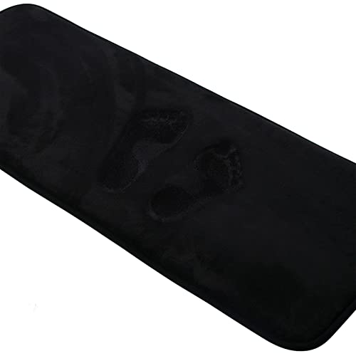 PAGGED Black Bath Mat Runner Long Narrow Bathroom Rug Memory Foam Microfiber Bathroom Carpet Non Slip Soft Absorbent Washable Bathrug 16 x 47