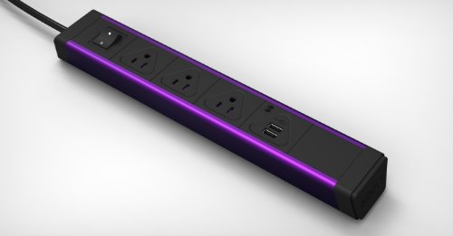 KBAR 3 AC Outlet with Dual 2.1A USB Charger (Purple)