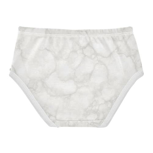 Toddler Girl Panties, White Marble Grey Girls Cotton Underwear, 2T–8 Years2