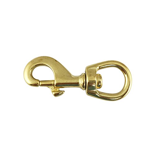 image for PROTEUS Heavy Duty Solid Brass Swivel Bolt Snap Hook 3-1/2