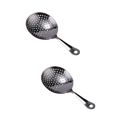 NAMOARLY 2pcs 304 304 Stainless Steel Cocktail Strainer Mesh Colander Bar Utensil Ice Cube Strainer for Bartenders