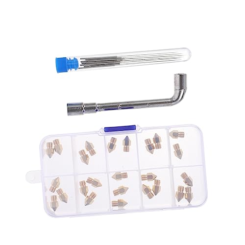 Holibanna Printing Nozzles Printer Brass Nozzles Lot Cleaning Needles for DIY Printer Extruder Maintenance