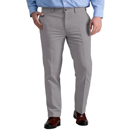 GATMSTZ Big and Tall Men's Premium Stretch Tailored Fit Suit Pants Gray 48WX32L