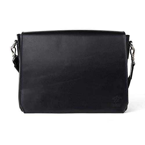 Bolso mensajero de cuero artesanal para laptop 13" miniatura 2