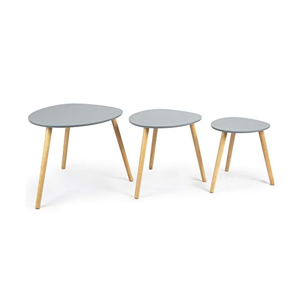 Charles Jacobs Nest of 3 Tables - Small Medium Large Solid Wood Coffee Tables - Image 3