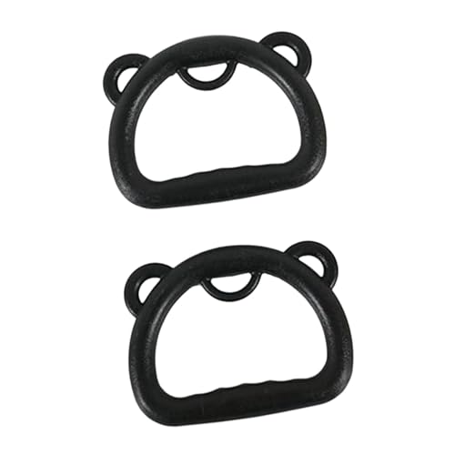 Colaxi 2 Pieces Gymnastics Rings Anti Slip Handles Home Portable Heightening Auxiliary Training Fitness Equipment for Kids Gym Rings, Black