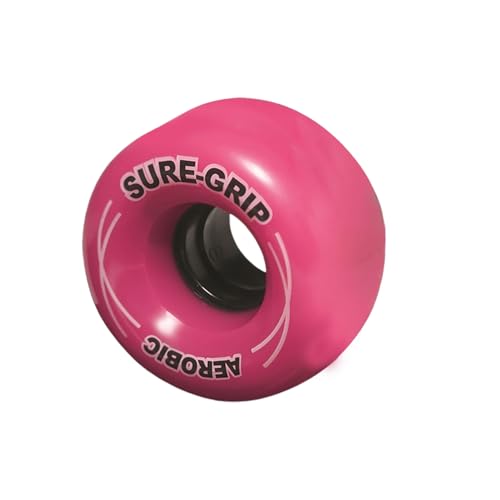 Roues quad Sure grip Aerobic rose 85A en pack de 8 pour le patinage extérieur