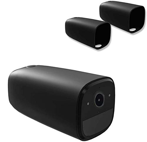 HOLACA Protective Silicone Casing for eufy Security eufyCam 2 and 1 eufyCam 2 Pro, Camouflage and Accessorize Security Camera,Waterproof and Anti-UV(2 Pack,Black)