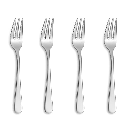 KEAWELL Premium Louise Forks, Set of 4, 18/10 Stainless Steel, Forks Silverware with Round Edge, Exceptional Mirror Finish, Dishwasher Safe (6.1