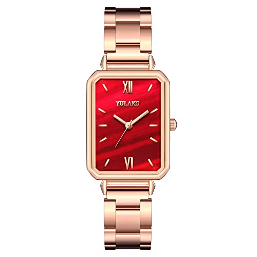Watch for Women, Women's Easy to Read Time Rectangular Dial Stainless Steel Band Quartz Watch
