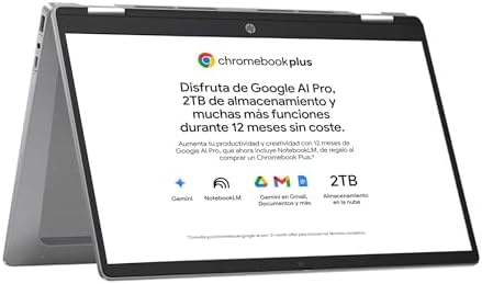HP Chromebook Plus x360 - Ordenador portátil de Google 14" FHD (i...