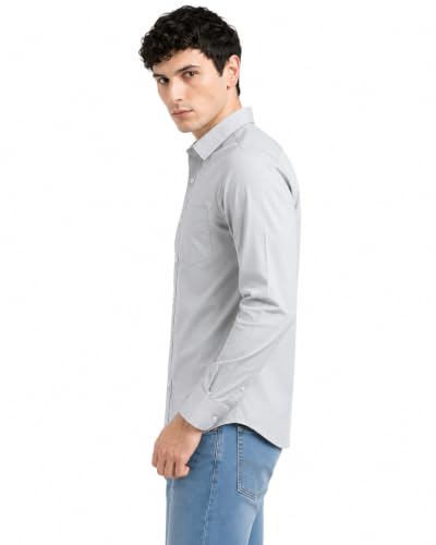 Image of Ketos Plain Grey Stylish Formal Shirt for Men | Full Sleeves | Regular Fit | Cotton