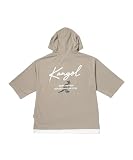 [カンゴール] パーカー Tシャツ メンズ レディース 半袖 フーディ フェイクレイヤード ドライ トップス グレージュ:XL