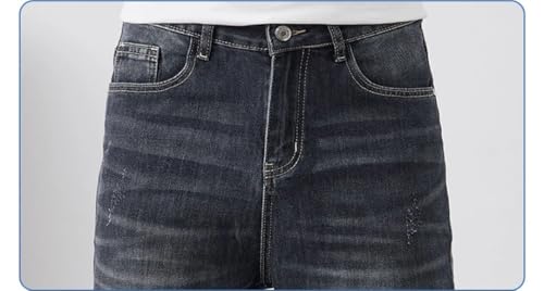 Men with Pockets Jeans Loose Tapered Pants Casual Vintage Denim Trousers4