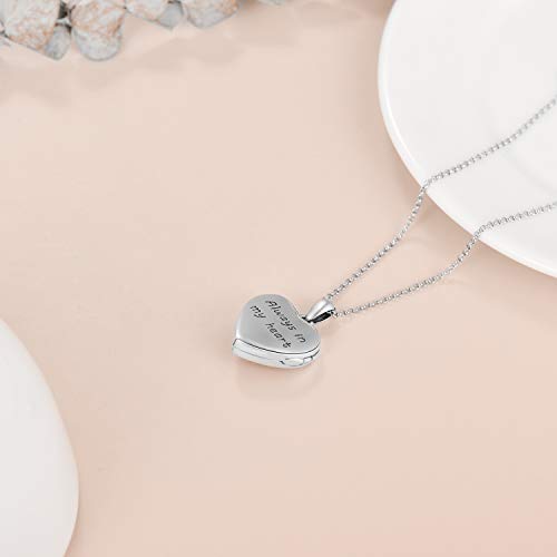 Aoboco Heart Locket Necklace That Holds Pictures Sterling Silver Cherry Blossom Flower Lockets Jewelry For Women - Always In My Heart #TOP3