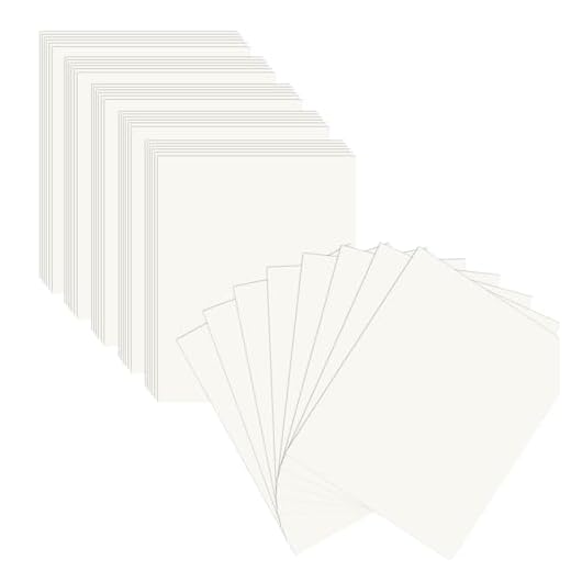 50 Stück A6 Kraftpapier Karten, Blanko Postkarten Weiß 15x10CM 300g/m² Kraftpapier-Karten Set Druckbar Postkarten Blanko für Selbstgestalten beschriften oder bedrucken