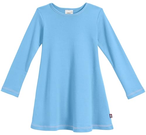 Image of City Threads Girls' 100% Cotton Long Sleeve Dress - Active Kids School, Playing, Parties - Made in USA