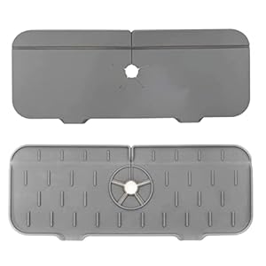 Zhihui Spatbescherming voor wastafel, siliconen spatbescherming voor wastafel, absorberende mat voor kranen, druppelvanger van siliconen voor kranen, extreem absorberend en sneldrogend