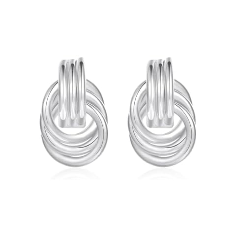 QKEOISUD Vintage Silver Geometric Earrings Cover