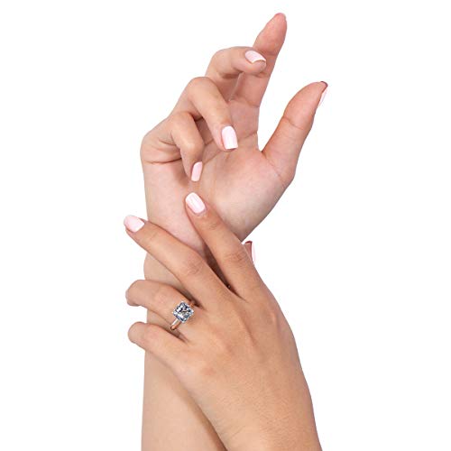 AINUOSHI Engagement Ring, 3 Carat Cushion/Round/Asscher/Princess Cut Cubic Zirconia Solitaire, Sterling Silver 925, Wedding Anniversary, Jewelry Box Packed3