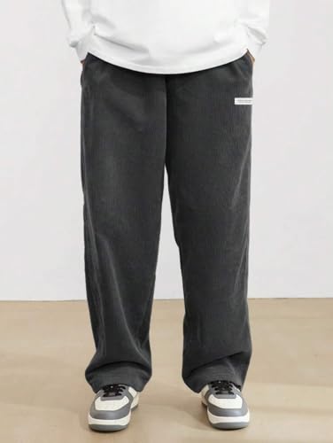 Image of ZAFUL Men's Corduroy Straight Leg Loose Fit Casual Pants
