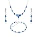 Produktbild LILLY MARIE Damen Schmuckset Aus Silber 925 Mit Blauem Zirkonia Verstellbar