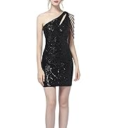 Women's 1920s Gastby Flapper Dresses with Beaded Tassels Sleeve Split Sparkle Sequin Glitter Club...