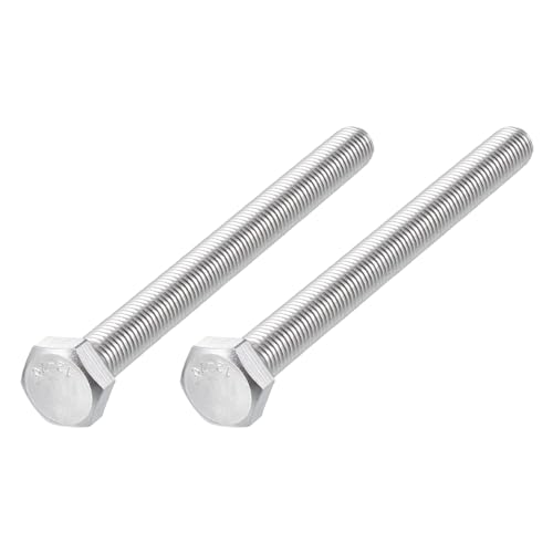 Image of METALLIXITY Hex Bolts (M14-2x160mm) 2Pcs, 304 Stainless Steel Coarse Fully Threaded Hex Head Screw Bolt Machine Screws - for Furniture Repair, Silver