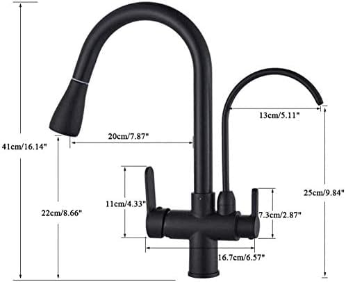 Mitigeur de salle de bains cascade en nickel brossé pour lavabo monotrou - 6