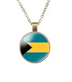 EnigmaGlow Bahamas Flag Zinc Alloy Necklace Pendant Necklace for Men Women (Bahamas)