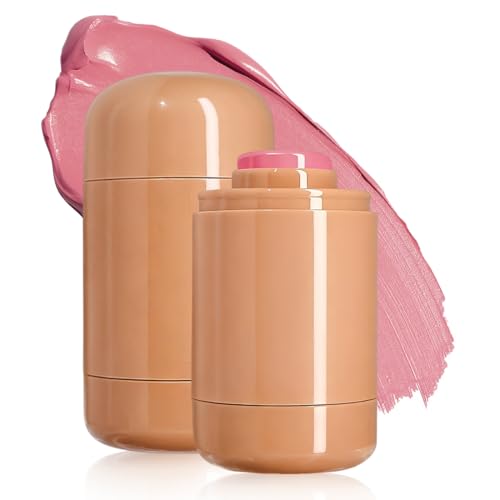 ARHZ 2 Stück Pocket Blush Stick - Matt Glatt Intensive Farbe Creme Rouge Stick Für Wangen Und Lippen - Long-Wearing Cream Blush - Natürliches Und Leuchtendes Finish Für Frauen Mädchen (A)