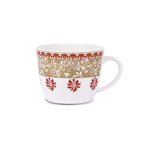 Image of Dandy Lines Royal Cup & Saucer, Udaipur, Luxury Tea Set for Elegant Gatherings, Ceramic, Pack of 6, Microwave & Dishwasher Safe, Great for Hosting & Gifting