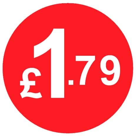£ Red Price Stickers - 20mm, £1.79, 5000 — image 1