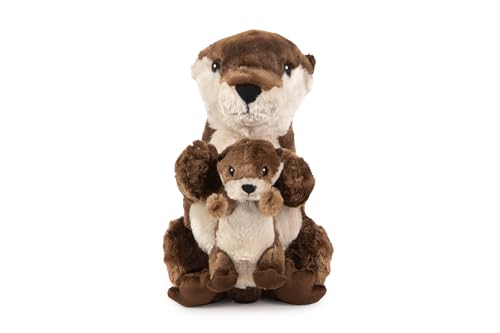 IKEA SKOGSDUVA Kuscheltier Otter mit Baby - Stofftier braun - weich - 45 cm